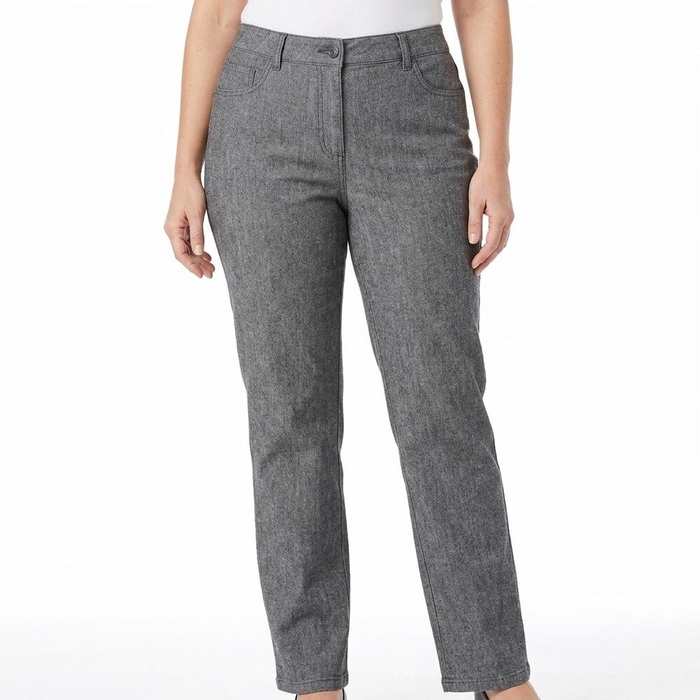 Coldwater Creek Fit Gray Textured Stretch Pants Women Size 20